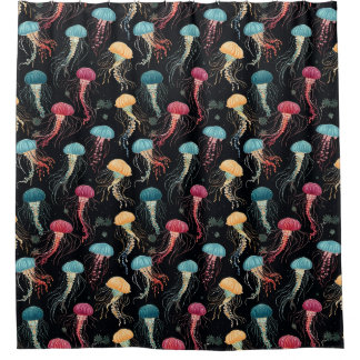 Colorful and Graceful Jellyfish Shower Curtain