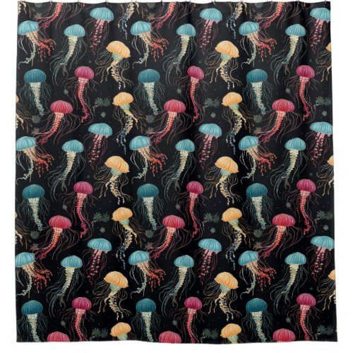 Colorful and Graceful Jellyfish  Shower Curtain