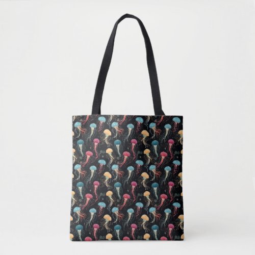 Colorful and Graceful Jellyfish  Tote Bag