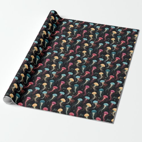 Colorful and Graceful Jellyfish  Wrapping Paper