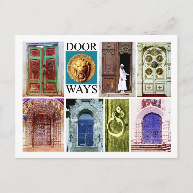 Colorful and inviting doorways postcard (Front)