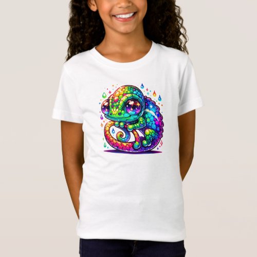 Colorful and Magical Chameleon in Wonderland T_Shirt