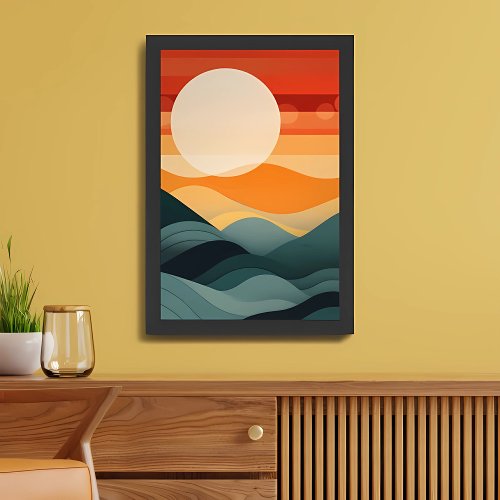 Colorful and Modern Canvas Sunrise Art Poster