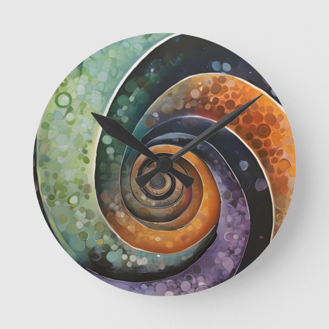 colorful and modern, design with spiral round clock (Front)