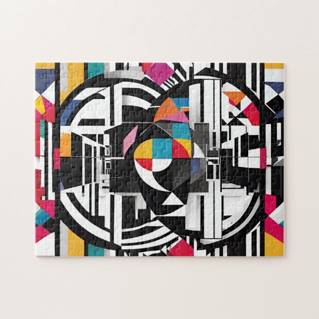 Colorful and Modern Spectacle of Abstraction Jigsaw Puzzle (Horizontal)