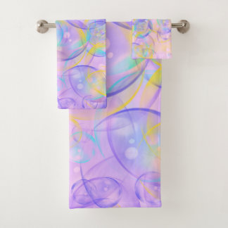 Colorful and Pastel Bubbles Bath Towels