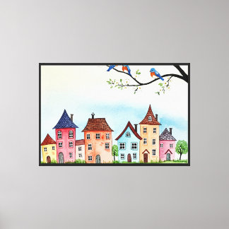 Colorful and peaceful village canvas print