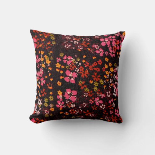 Colorful and Plentiful flowers Throw Pillow