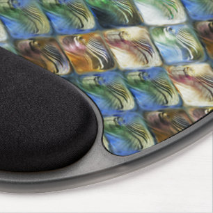 Colorful and polished tiles made of wood or stone gel mouse pad