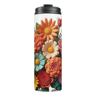 Colorful and relaxing flower paintiThermal Tumbler