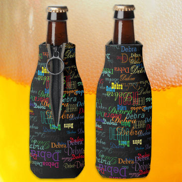 Colorful and repeated names - personalized bottle cooler