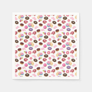 Colorful and Tasty Donuts and Hearts Napkins