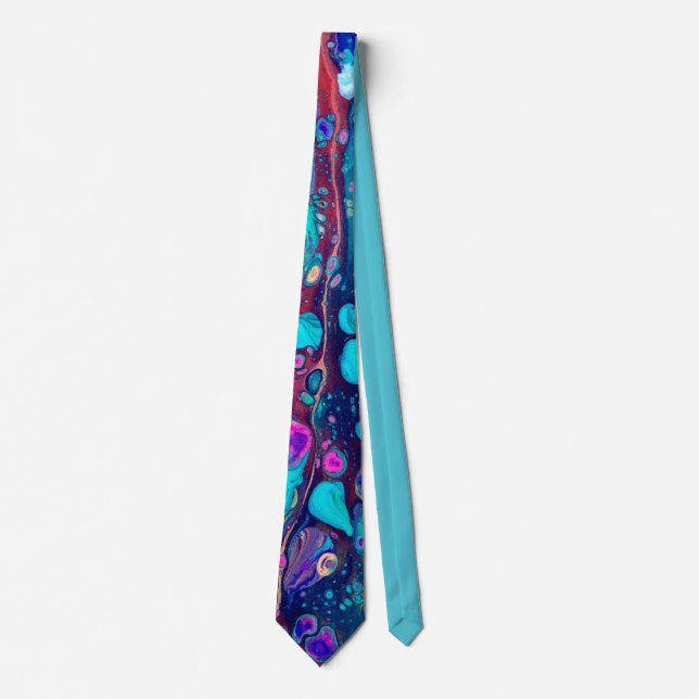 Colorful and Teal blue Neck Tie (Front)