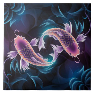 Colorful and Translucent Exotic Fish Aquarium Ceramic Tile