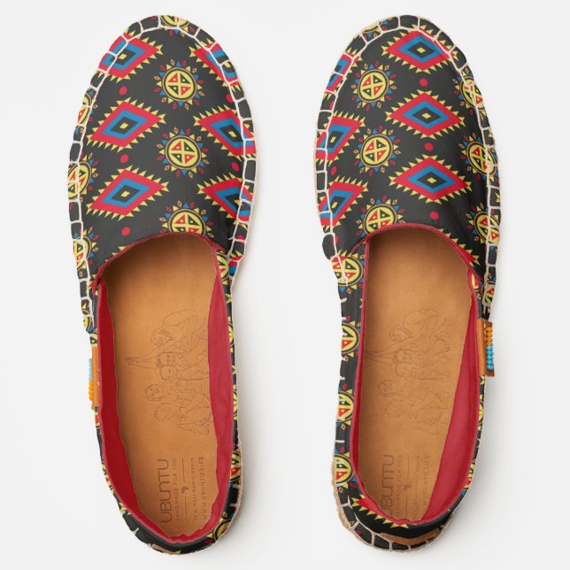 Colorful and unique aztec pattern  espadrilles (Front)