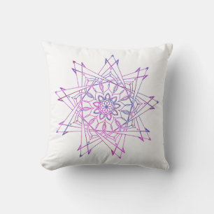 Colorful and Unique Boho Mandala Throw Pillow