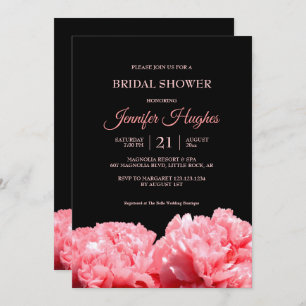 Colorful and Vibrant Black & Pink Bridal Shower Invitation