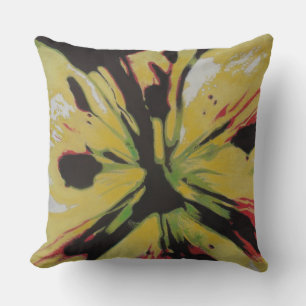 colorful and vibrant contempory abstract flower throw pillow