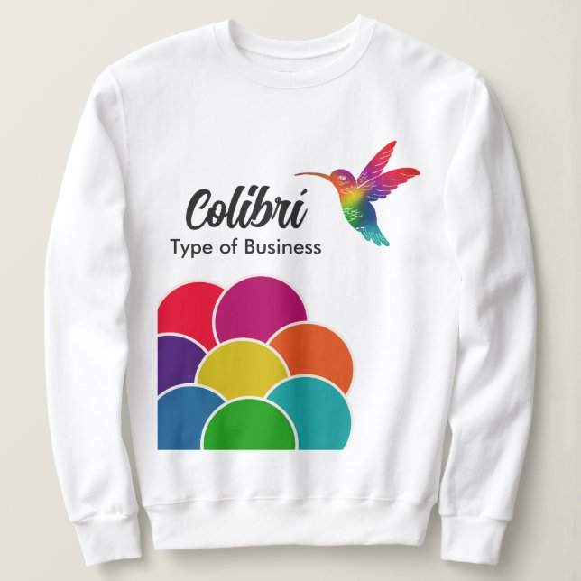 Colorful and Vibrant Hummingbird Business Logo Sweatshirt (Design Front)