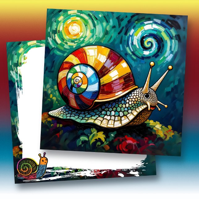 Colorful and Vibrant Impasto Snail Blank Card (Creator Uploaded)