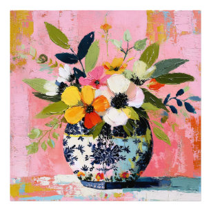 Colorful and Vibrant Vase of Flowers Photo Print