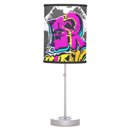 Colorful and Whimsical Graffiti Style Table Lamp