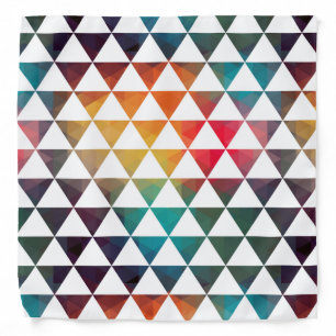 Colorful And White Triangles Modern Pattern Bandana