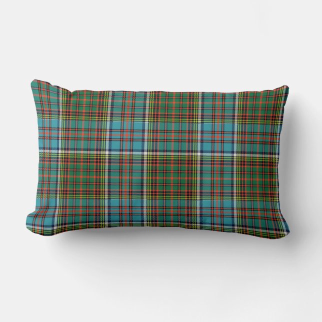 Colorful Anderson Tartan Plaid Lumbar Pillow (Front)