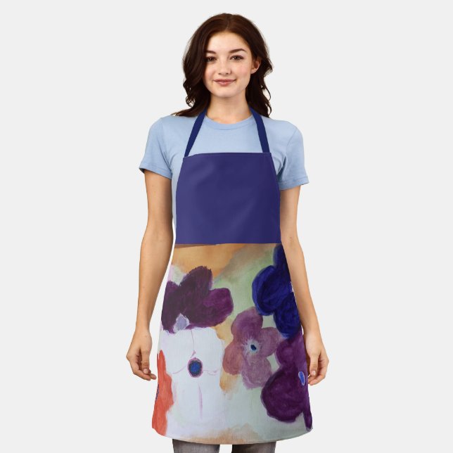 Colorful Anemone Spring Flowers Apron (Worn)