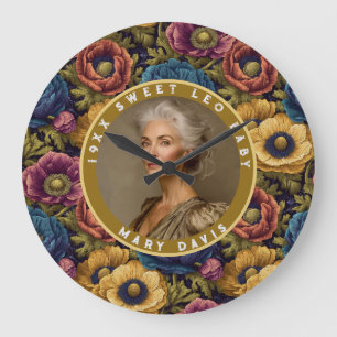 Colorful Anemones Flower Birthday For Wife Large Clock