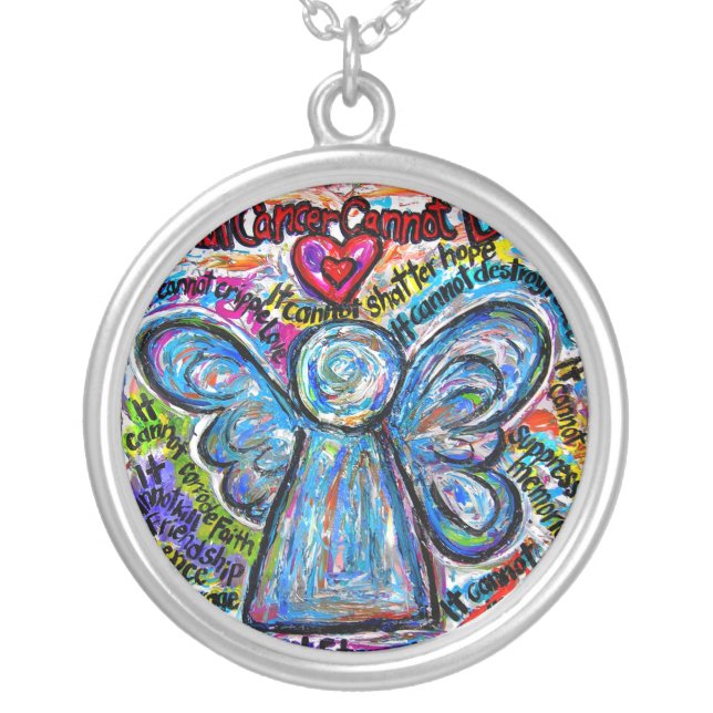 Colorful Angel Cancer Cannot Necklace Jewelry (Front)