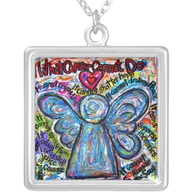 Colorful Angel Cancer Cannot Necklace Jewelry (Front)