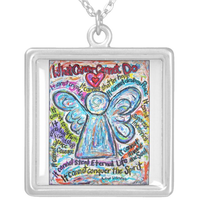 Colorful Angel Cancer Cannot Necklace Jewelry (Front)