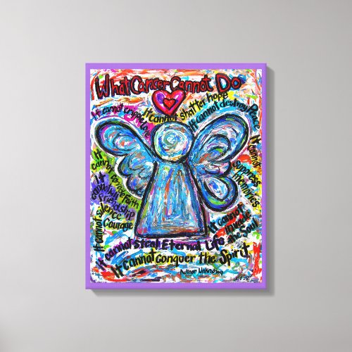 Colorful Angel Cancer Cannot Poem Canvas Art Print