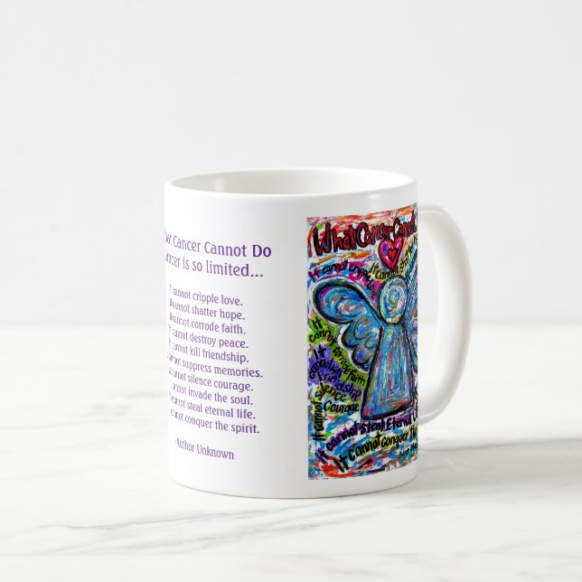 Colorful Angel Cancer Cannot Poem Coffee Mugs (Front Right)