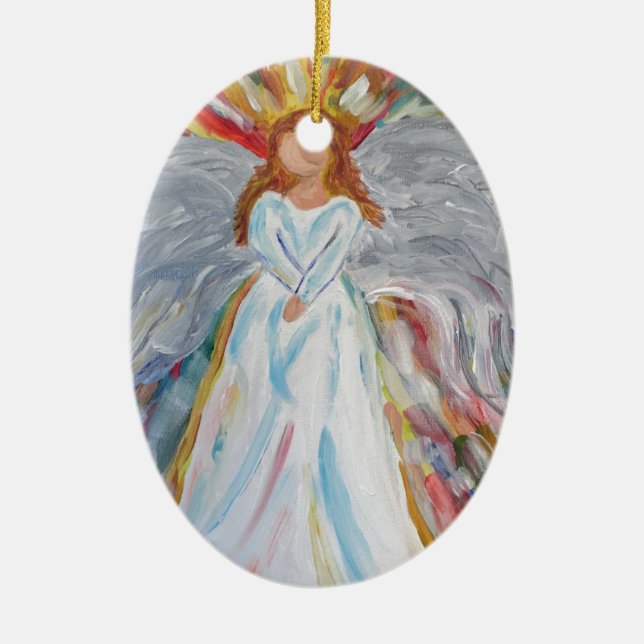 Colorful Angel Ceramic Ornament (Front)