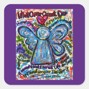 Colorful Angel What Cancer Cannot Do Poem Decals Square Sticker