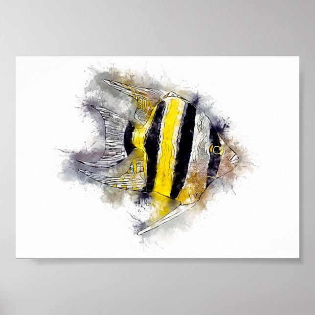 Colorful AngelFish Perfect Aquarium gift idea Poster (Front)