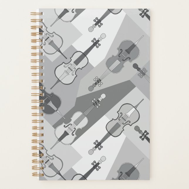  Colorful Angled Cellos Pattern  Planner (Front)