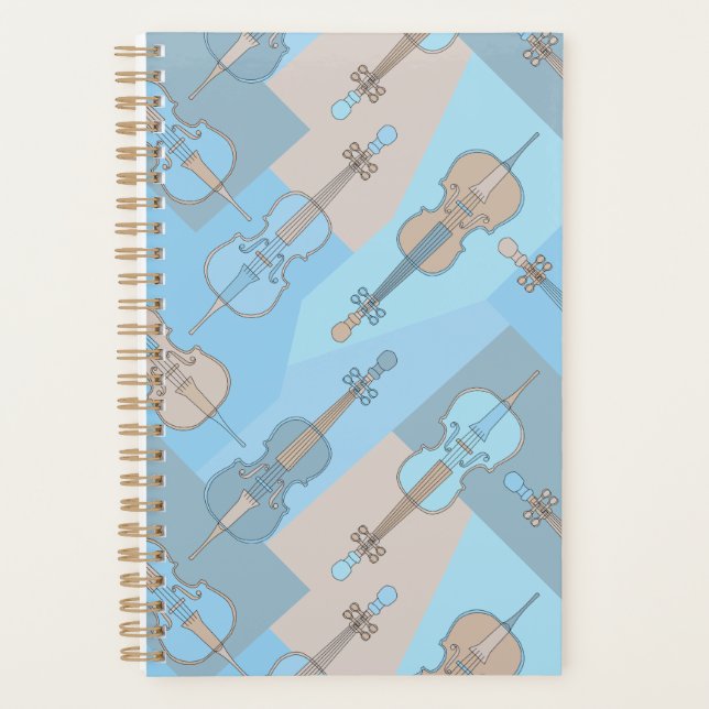  Colorful Angled Cellos Pattern  Planner (Front)