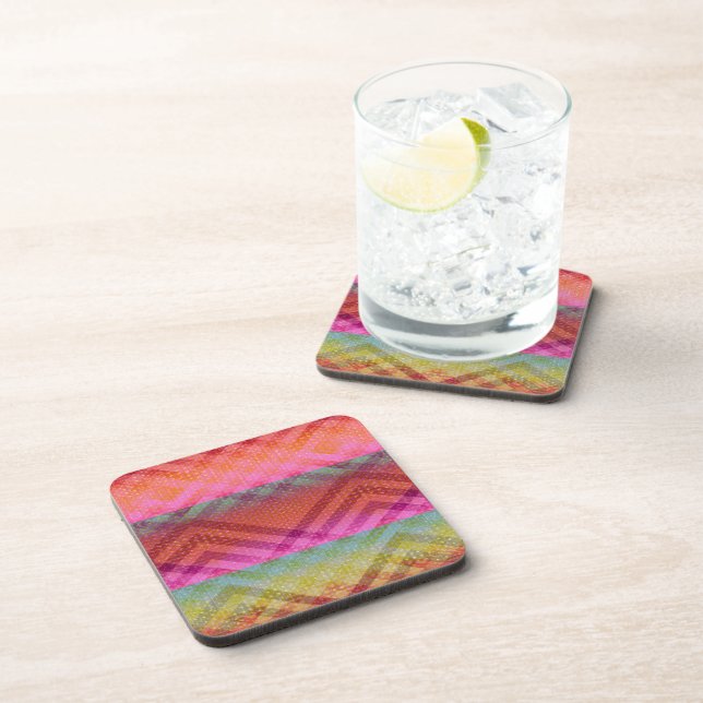 Colorful Angles Beverage Coaster (Right Side)