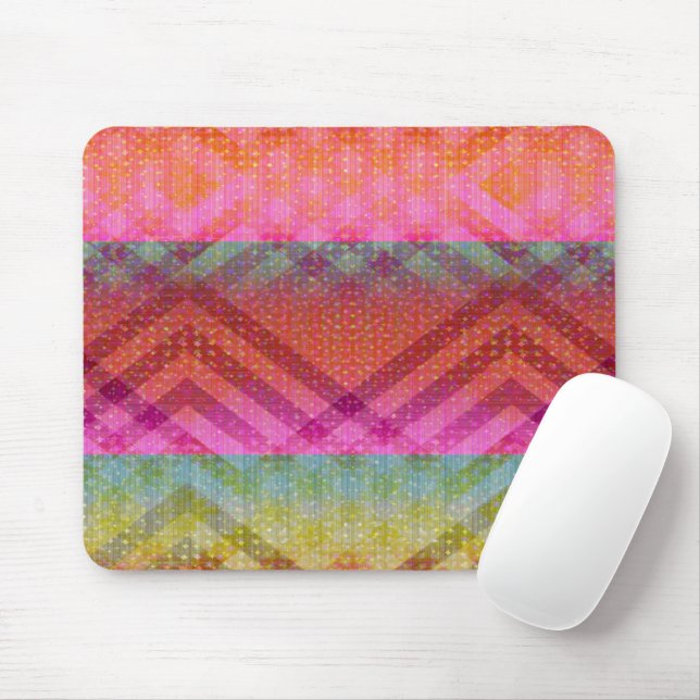 Colorful Angles Mouse Pad (With Mouse)