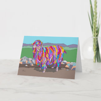 Colorful Angora Ram 5x7 Note Cards