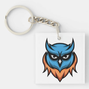Colorful Angry Owl Keychain