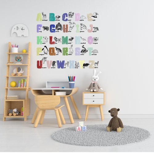 Colorful Animal ABC Alphabet Wall Decal