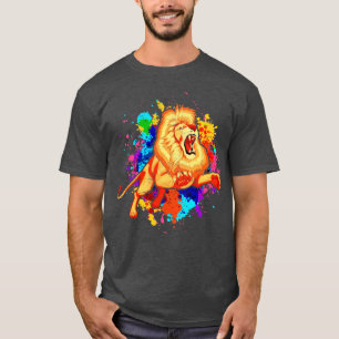 Colorful Animal African Zoo Lion T-Shirt