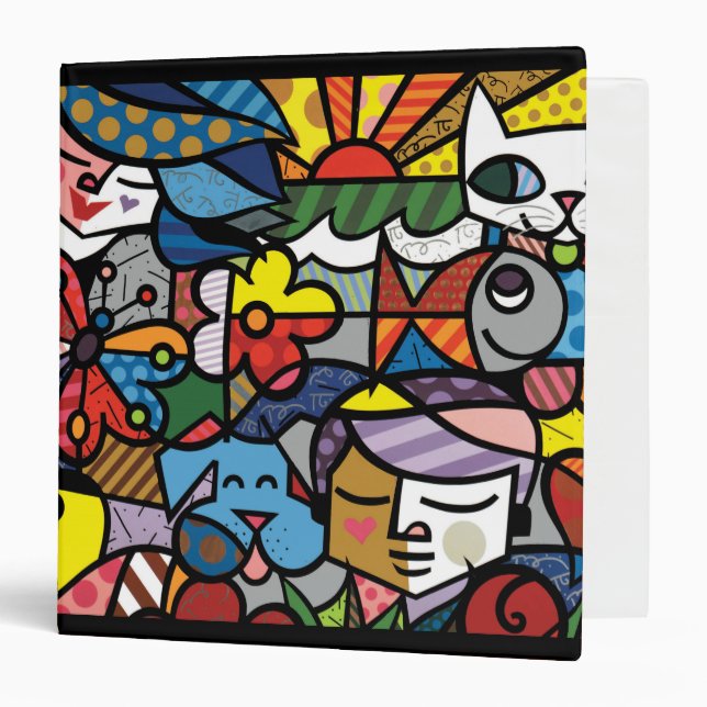 Colorful Animal Art 3 Ring Binder (Front/Inside)