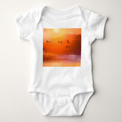 Colorful Animal Autumn Watercolor Painting Baby Bodysuit