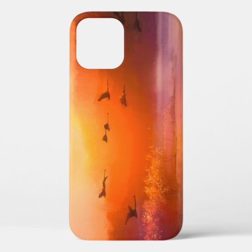 Colorful Animal Autumn Watercolor Painting iPhone 12 Case