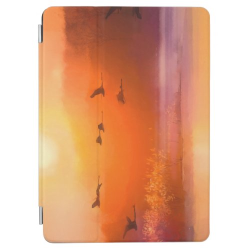 Colorful Animal Autumn Watercolor Painting iPad Air Cover